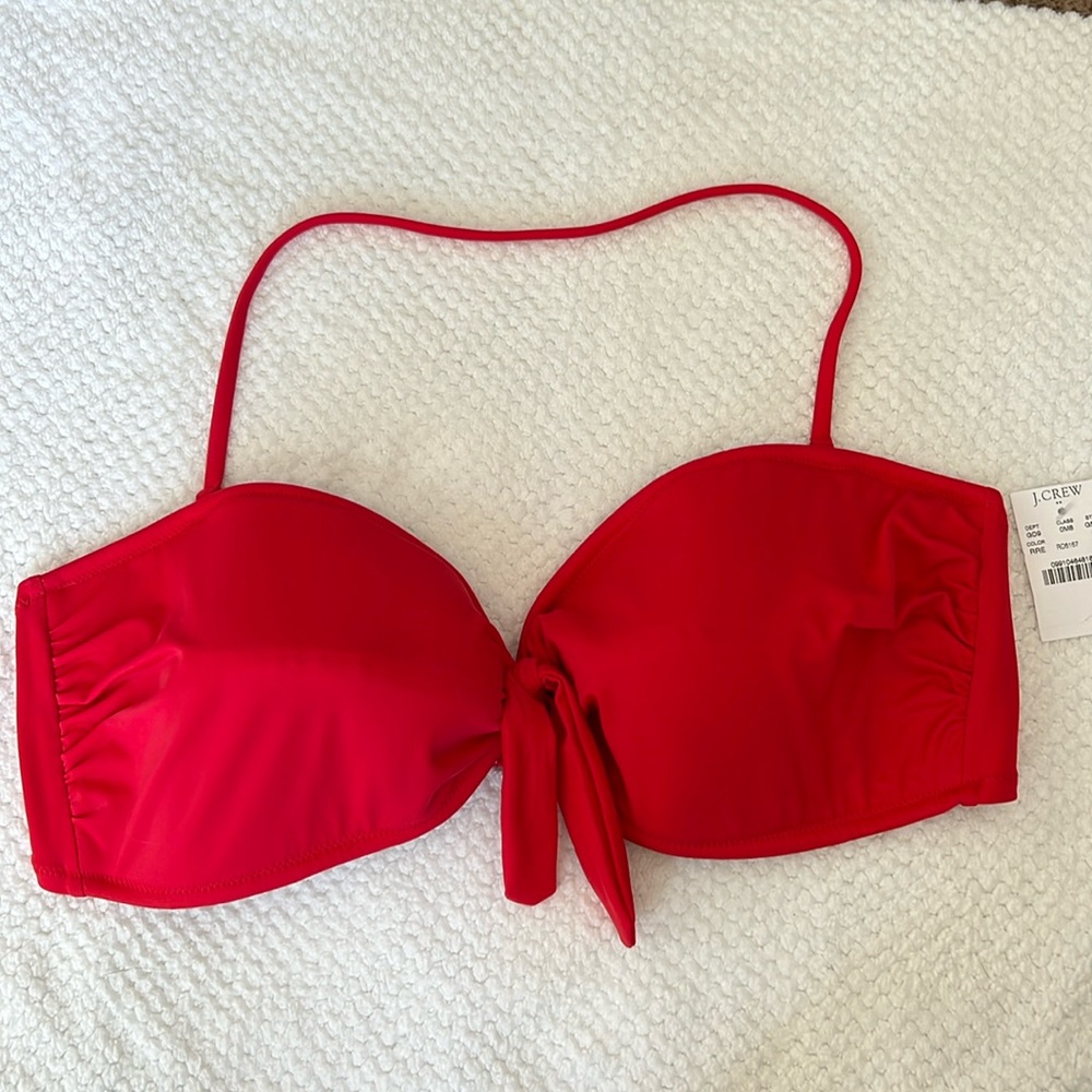 J Crew Red Ban-due bikini top, BNWT